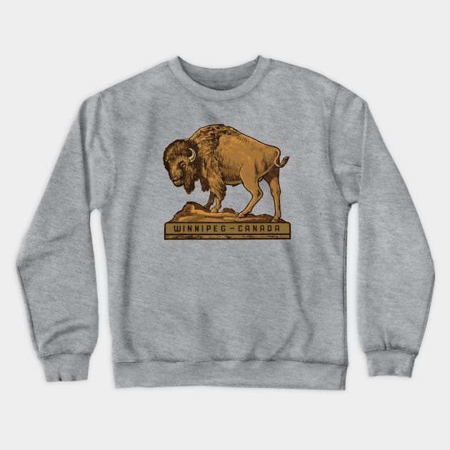 Winnipeg Buffalo Crewneck Sweatshirt by Midcenturydave